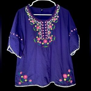 Ashir Aley Mexican Peasant Shirt Size XL